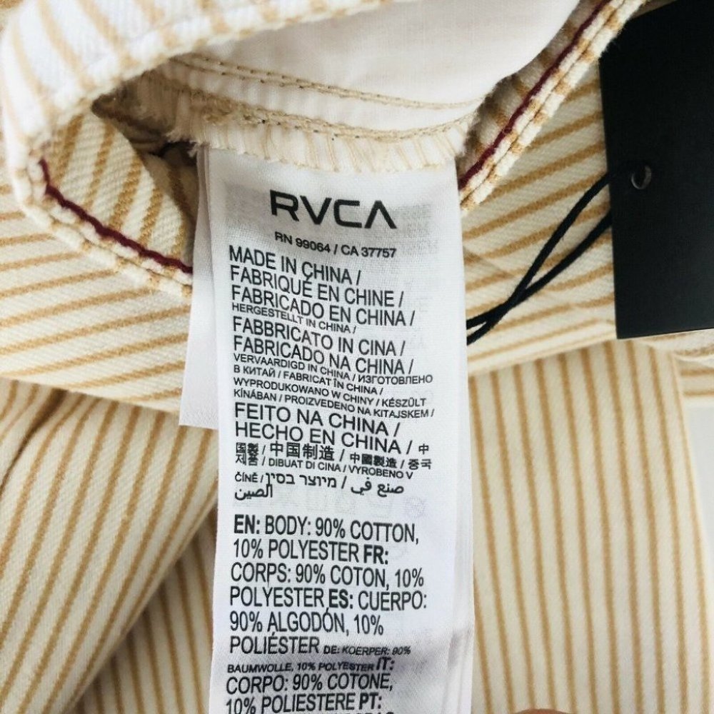 RVCA  Pants Sunshine Size 28 - Picture 6 of 11